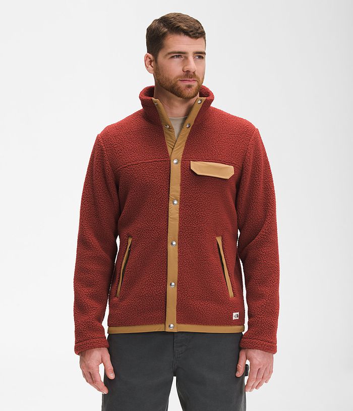 The North Face Softshell Jacket Cragmont Snap Front Jacket Dark Red - Mens - Thailand EOVNR-2507